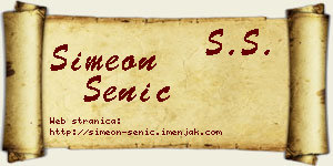 Simeon Senić vizit kartica